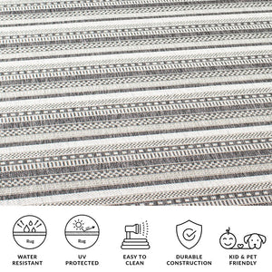 Safavieh Courtyard Contemporary Indoor/Outdoor Area Rug – Sleek Black And Grey Design, Durable & Stylish Comfort Black ,Grey 85.4% Polypropylene,10.4% Polyester,4.2% Latex Cy8784-37612-27