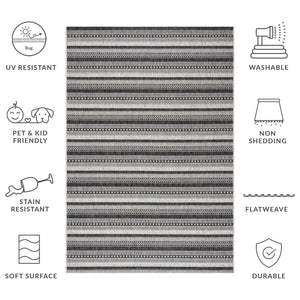Safavieh Courtyard Contemporary Indoor/Outdoor Area Rug – Sleek Black And Grey Design, Durable & Stylish Comfort Black ,Grey 85.4% Polypropylene,10.4% Polyester,4.2% Latex Cy8784-37612-27