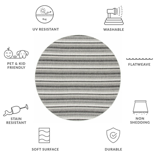 Safavieh Courtyard Contemporary Indoor/Outdoor Area Rug – Sleek Black And Grey Design, Durable & Stylish Comfort Black ,Grey 85.4% Polypropylene,10.4% Polyester,4.2% Latex Cy8784-37612-27