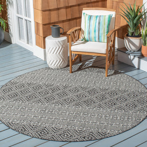 Safavieh Courtyard Contemporary Geometric Area Rug For Indoor/Outdoor Elegance - Durable & Stylish Design Black ,Grey 88% Polypropylene,12% Polyester Cy8787-37621-4r