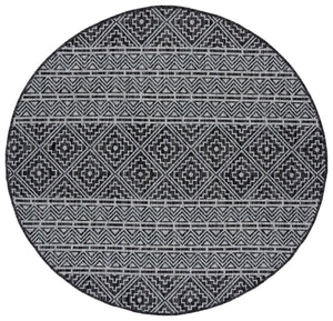 Safavieh Courtyard Contemporary Geometric Area Rug For Indoor/Outdoor Elegance - Durable & Stylish Design Black ,Grey 88% Polypropylene,12% Polyester Cy8787-37621-4r