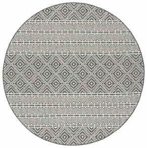Safavieh Courtyard Contemporary Geometric Area Rug For Indoor/Outdoor Elegance - Durable & Stylish Design Black ,Grey 88% Polypropylene,12% Polyester Cy8787-37621-4r