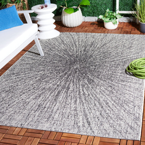 Safavieh Courtyard Exquisite Area Rug For Indoor & Outdoor Spaces - Durable, Stylish, And Oeko-tex Certified Grey ,Black 88% Polypropylene,12% Polyester Cy8795-37612-6