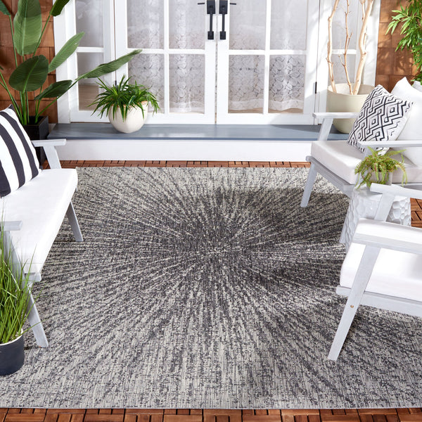 Safavieh Courtyard Exquisite Area Rug For Indoor & Outdoor Spaces - Durable, Stylish, And Oeko-tex Certified Grey ,Black 88% Polypropylene,12% Polyester Cy8795-37612-6