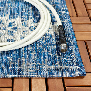 Safavieh Courtyard Navy/Grey Area Rug - Timeless Elegance With Luxurious Patterns For Indoor & Outdoor Spaces Navy ,Grey 88% Polypropylene,12% Polyester Cy8796-36821-5