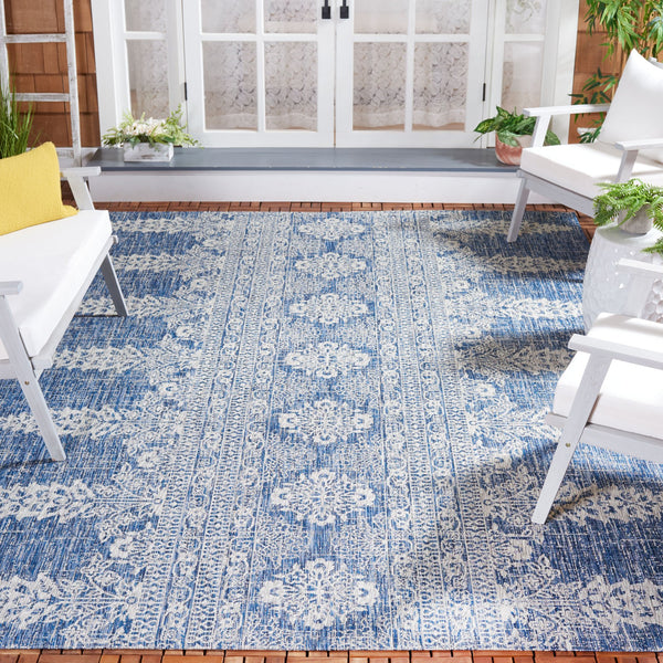 Safavieh Courtyard Navy/Grey Area Rug - Timeless Elegance With Luxurious Patterns For Indoor & Outdoor Spaces Navy ,Grey 88% Polypropylene,12% Polyester Cy8796-36821-5