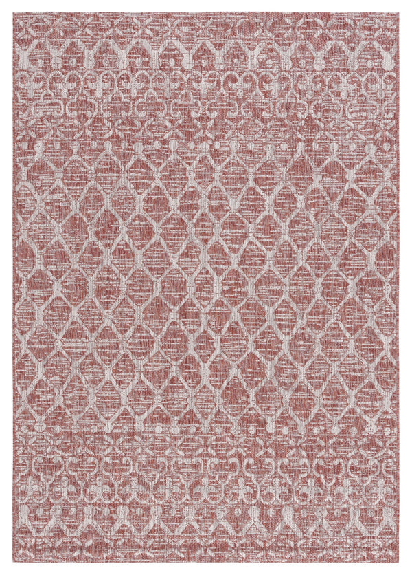 Safavieh Courtyard Elegant Area Rug With Timeless Design In Rust And Grey | Durable, Stylish, And Versatile Rust ,Grey 88% Polypropylene,12% Polyester Cy8798-36521-8