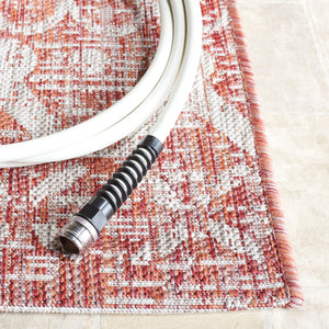 Safavieh Courtyard Elegant Area Rug With Timeless Design In Rust And Grey | Durable, Stylish, And Versatile Rust ,Grey 88% Polypropylene,12% Polyester Cy8798-36521-8