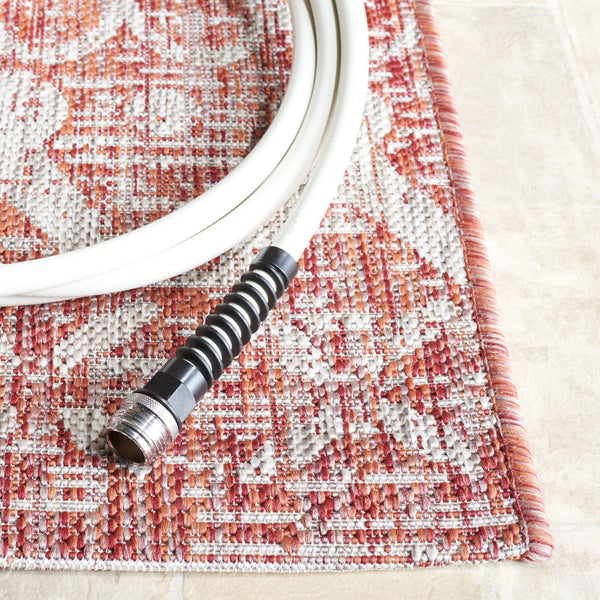 Safavieh Courtyard Elegant Area Rug With Timeless Design In Rust And Grey | Durable, Stylish, And Versatile Rust ,Grey 88% Polypropylene,12% Polyester Cy8798-36521-8