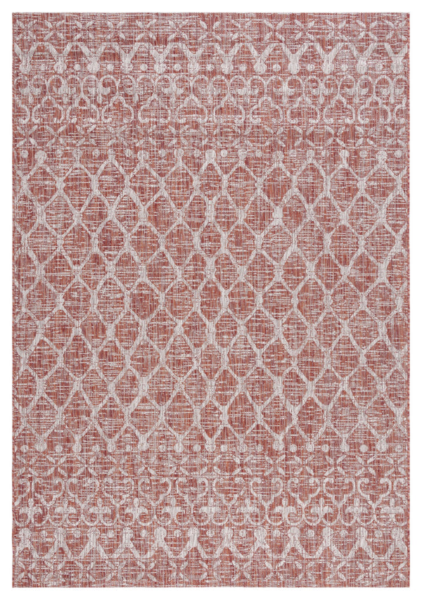 Safavieh Courtyard Elegant Area Rug With Timeless Design In Rust And Grey | Durable, Stylish, And Versatile Rust ,Grey 88% Polypropylene,12% Polyester Cy8798-36521-8