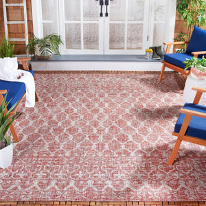 Safavieh Courtyard Elegant Area Rug With Timeless Design In Rust And Grey | Durable, Stylish, And Versatile Rust ,Grey 88% Polypropylene,12% Polyester Cy8798-36521-8