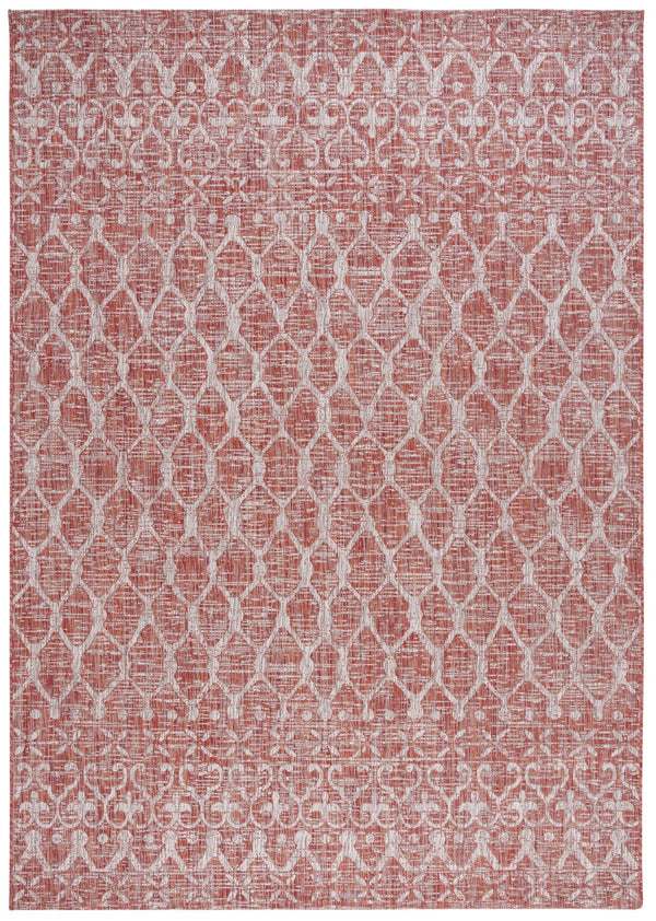 Safavieh Courtyard Elegant Area Rug With Timeless Design In Rust And Grey | Durable, Stylish, And Versatile Rust ,Grey 88% Polypropylene,12% Polyester Cy8798-36521-8