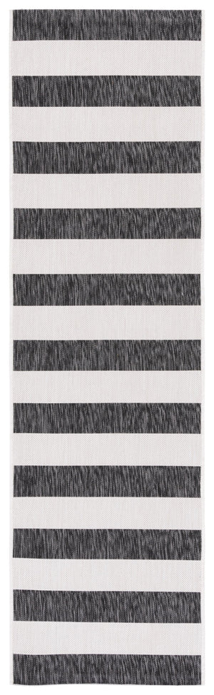 Safavieh Courtyard Elegant Striped Area Rug – Chic Design For Indoor & Outdoor Use, Durable And Stylish Décor Ivory ,Black 88% Polypropylene,12% Polyester Cy8812-53712-9