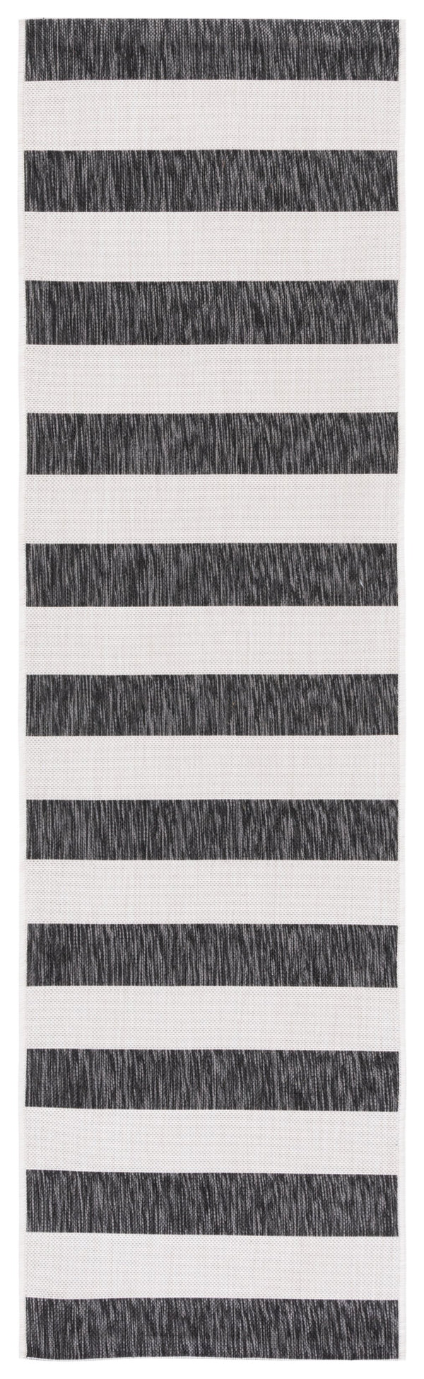 Safavieh Courtyard Modern Ivory And Black Striped Runner Rug — Low Profile, Durable Power-Loomed Hallway Accent 2'-3" x 10'-0" CY8812-53712-210