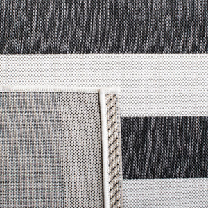 Safavieh Courtyard Elegant Striped Area Rug – Chic Design For Indoor & Outdoor Use, Durable And Stylish Décor Ivory ,Black 88% Polypropylene,12% Polyester Cy8812-53712-9