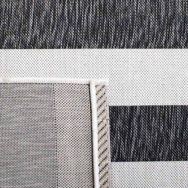 Safavieh Courtyard Elegant Striped Area Rug – Chic Design For Indoor & Outdoor Use, Durable And Stylish Décor Ivory ,Black 88% Polypropylene,12% Polyester Cy8812-53712-9