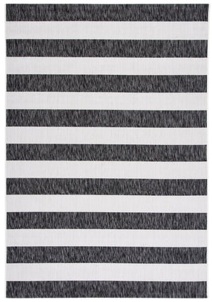 Safavieh Courtyard Elegant Striped Area Rug – Chic Design For Indoor & Outdoor Use, Durable And Stylish Décor Ivory ,Black 88% Polypropylene,12% Polyester Cy8812-53712-9