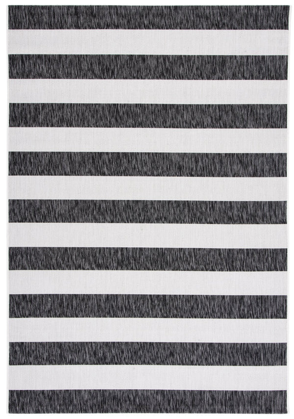 Safavieh Courtyard Elegant Striped Area Rug – Chic Design For Indoor & Outdoor Use, Durable And Stylish Décor Ivory ,Black 88% Polypropylene,12% Polyester Cy8812-53712-9