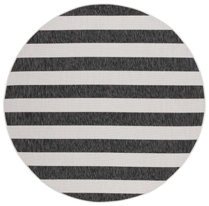 Safavieh Courtyard Elegant Striped Area Rug – Chic Design For Indoor & Outdoor Use, Durable And Stylish Décor Ivory ,Black 88% Polypropylene,12% Polyester Cy8812-53712-9