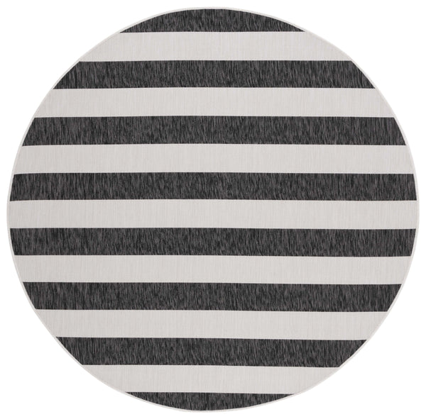 Safavieh Courtyard Elegant Striped Area Rug – Chic Design For Indoor & Outdoor Use, Durable And Stylish Décor Ivory ,Black 88% Polypropylene,12% Polyester Cy8812-53712-9