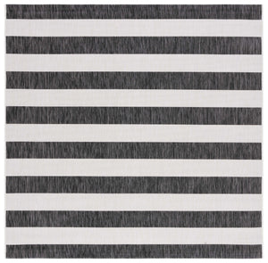 Safavieh Courtyard Elegant Striped Area Rug – Chic Design For Indoor & Outdoor Use, Durable And Stylish Décor Ivory ,Black 88% Polypropylene,12% Polyester Cy8812-53712-9