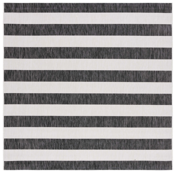 Safavieh Courtyard Elegant Striped Area Rug – Chic Design For Indoor & Outdoor Use, Durable And Stylish Décor Ivory ,Black 88% Polypropylene,12% Polyester Cy8812-53712-9