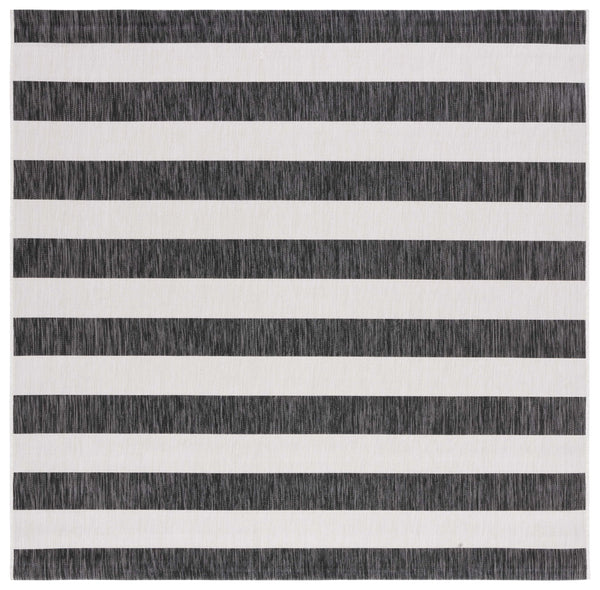 Safavieh Courtyard Modern Ivory And Black Striped Runner Rug — Low Profile, Durable Power-Loomed Hallway Accent 2'-3" x 10'-0" CY8812-53712-210