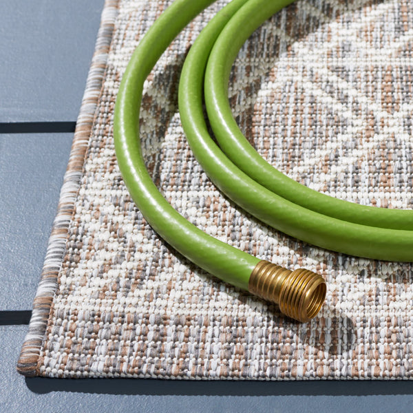 Safavieh Courtyard Geometric Indoor/Outdoor Area Rug - Elegant, Durable, Modern Design For Any Space Ivory ,Beige Grey 88% Polypropylene,12% Polyester Cy8822-59121-810