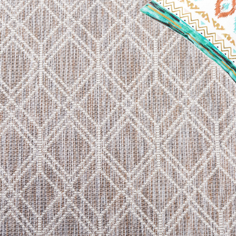 Safavieh Courtyard Geometric Indoor/Outdoor Area Rug - Elegant, Durable, Modern Design For Any Space Ivory ,Beige Grey 88% Polypropylene,12% Polyester Cy8822-59121-810