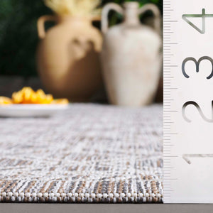 Safavieh Courtyard Geometric Indoor/Outdoor Area Rug - Elegant, Durable, Modern Design For Any Space Ivory ,Beige Grey 88% Polypropylene,12% Polyester Cy8822-59121-810