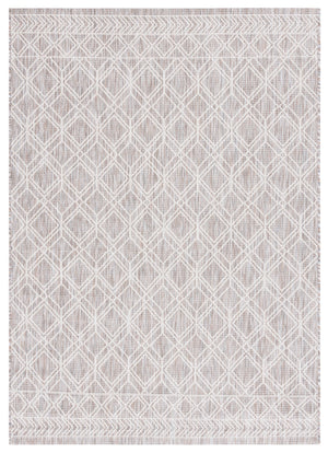 Safavieh Courtyard Geometric Indoor/Outdoor Area Rug - Elegant, Durable, Modern Design For Any Space Ivory ,Beige Grey 88% Polypropylene,12% Polyester Cy8822-59121-810