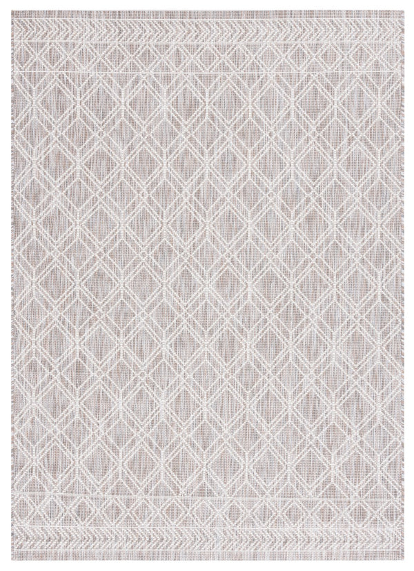 Safavieh Courtyard Geometric Indoor/Outdoor Area Rug - Elegant, Durable, Modern Design For Any Space Ivory ,Beige Grey 88% Polypropylene,12% Polyester Cy8822-59121-810
