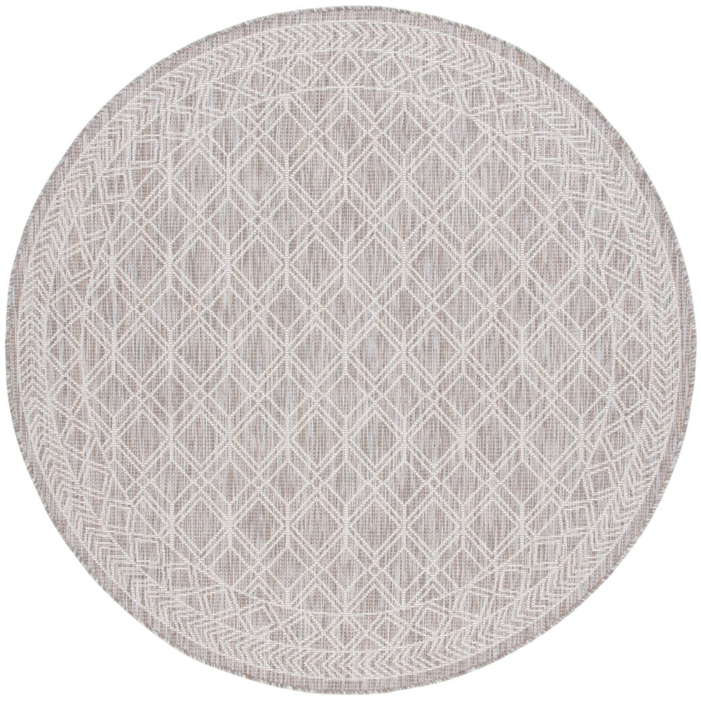 Safavieh Courtyard 8822 Power Loomed Indoor / Outdoor Rug Ivory / Beige Grey 6'-7" x 6'-7" Round