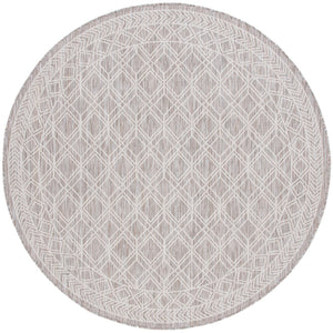 Safavieh Courtyard 8822 Power Loomed Indoor / Outdoor Rug Ivory / Beige Grey 6'-7" x 6'-7" Round
