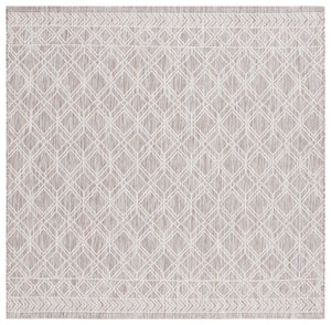 Safavieh Courtyard Geometric Indoor/Outdoor Area Rug - Elegant, Durable, Modern Design For Any Space Ivory ,Beige Grey 88% Polypropylene,12% Polyester Cy8822-59121-810