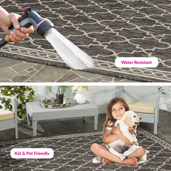 Safavieh Courtyard Exquisite Area Rug - Luxurious Power-loomed Design For Indoor & Outdoor Elegance Navy ,Grey 88% Polypropylene,12% Polyester Cy8871-36821-5