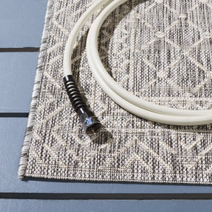 Safavieh Courtyard Stylish Geometric Area Rug – Durable, Soft, Oeko-tex Certified For Indoor & Outdoor Spaces Light Grey ,Dark Grey 88% Polypropylene,12% Polyester Cy8943-59021-810