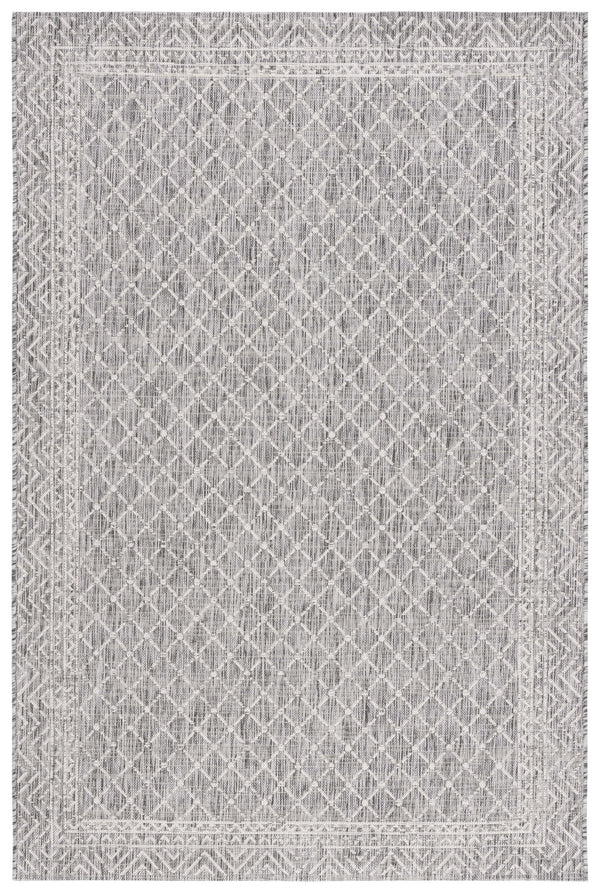 Safavieh Courtyard Stylish Geometric Area Rug – Durable, Soft, Oeko-tex Certified For Indoor & Outdoor Spaces Light Grey ,Dark Grey 88% Polypropylene,12% Polyester Cy8943-59021-810
