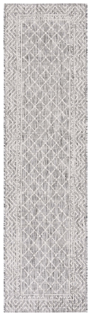 Safavieh Courtyard Stylish Geometric Area Rug – Durable, Soft, Oeko-tex Certified For Indoor & Outdoor Spaces Light Grey ,Dark Grey 88% Polypropylene,12% Polyester Cy8943-59021-810