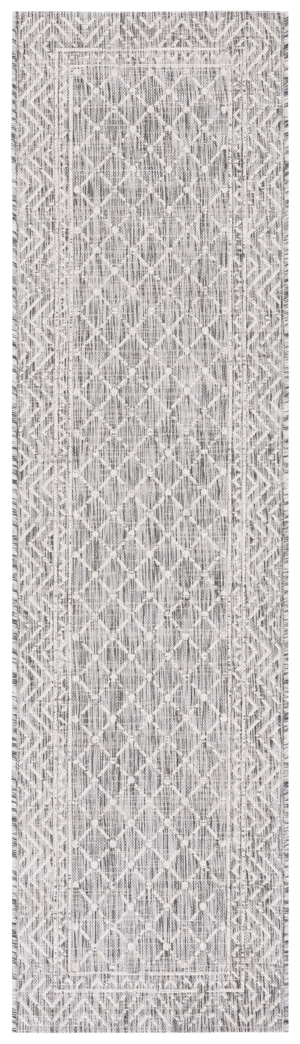 Safavieh Courtyard Stylish Geometric Area Rug – Durable, Soft, Oeko-tex Certified For Indoor & Outdoor Spaces Light Grey ,Dark Grey 88% Polypropylene,12% Polyester Cy8943-59021-810