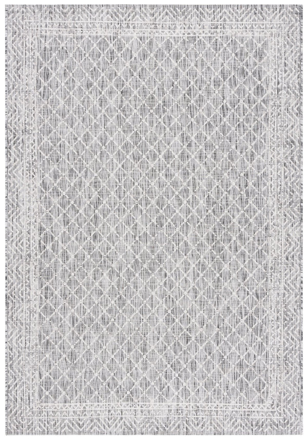 Safavieh Courtyard Stylish Geometric Area Rug – Durable, Soft, Oeko-tex Certified For Indoor & Outdoor Spaces Light Grey ,Dark Grey 88% Polypropylene,12% Polyester Cy8943-59021-810