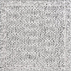Safavieh Courtyard Stylish Geometric Area Rug – Durable, Soft, Oeko-tex Certified For Indoor & Outdoor Spaces Light Grey ,Dark Grey 88% Polypropylene,12% Polyester Cy8943-59021-810