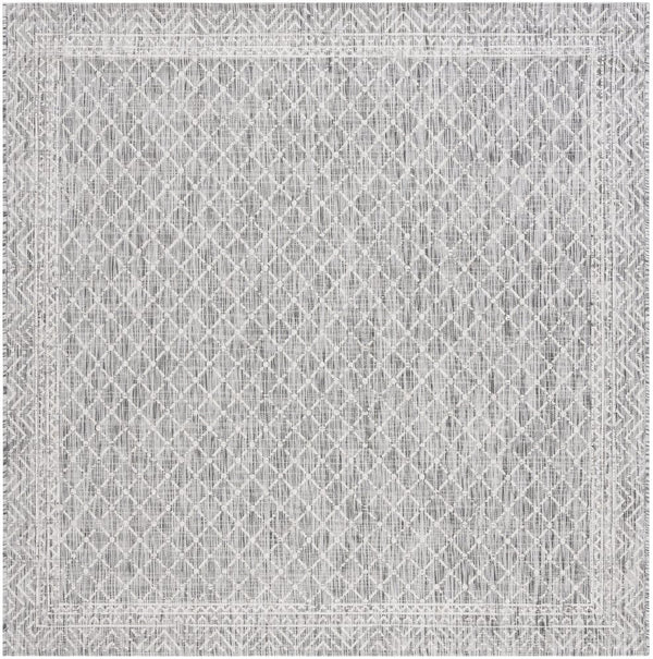 Safavieh Courtyard Stylish Geometric Area Rug – Durable, Soft, Oeko-tex Certified For Indoor & Outdoor Spaces Light Grey ,Dark Grey 88% Polypropylene,12% Polyester Cy8943-59021-810