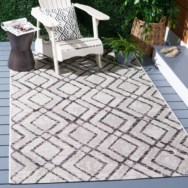 Safavieh Courtyard Elegant Geometric Area Rug - Durable, Soft, And Chic Indoor/Outdoor Decor For Any Space Ivory ,Green 88% Polypropylene,12% Polyester Cy8951-55712-28