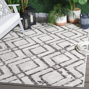 Safavieh Courtyard Elegant Geometric Area Rug - Durable, Soft, And Chic Indoor/Outdoor Decor For Any Space Ivory ,Green 88% Polypropylene,12% Polyester Cy8951-55712-28