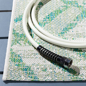 Safavieh Courtyard Elegant Geometric Area Rug - Durable, Soft, And Chic Indoor/Outdoor Decor For Any Space Ivory ,Green 88% Polypropylene,12% Polyester Cy8951-55712-28