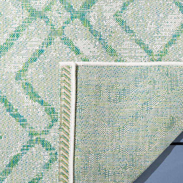 Safavieh Courtyard Elegant Geometric Area Rug - Durable, Soft, And Chic Indoor/Outdoor Decor For Any Space Ivory ,Green 88% Polypropylene,12% Polyester Cy8951-55712-28