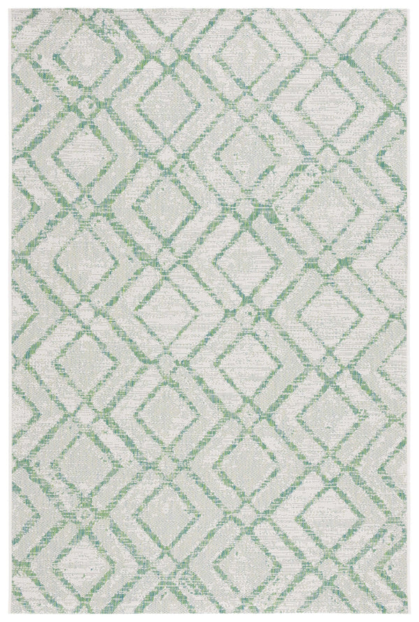 Safavieh Courtyard Elegant Geometric Area Rug - Durable, Soft, And Chic Indoor/Outdoor Decor For Any Space Ivory ,Green 88% Polypropylene,12% Polyester Cy8951-55712-28