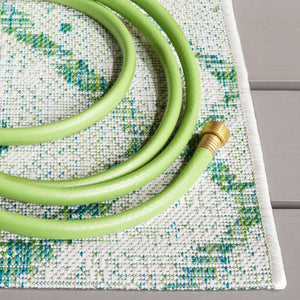 Safavieh Courtyard Elegant Geometric Area Rug - Durable, Soft, And Chic Indoor/Outdoor Decor For Any Space Ivory ,Green 88% Polypropylene,12% Polyester Cy8951-55712-28