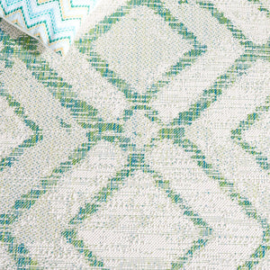 Safavieh Courtyard Elegant Geometric Area Rug - Durable, Soft, And Chic Indoor/Outdoor Decor For Any Space Ivory ,Green 88% Polypropylene,12% Polyester Cy8951-55712-28